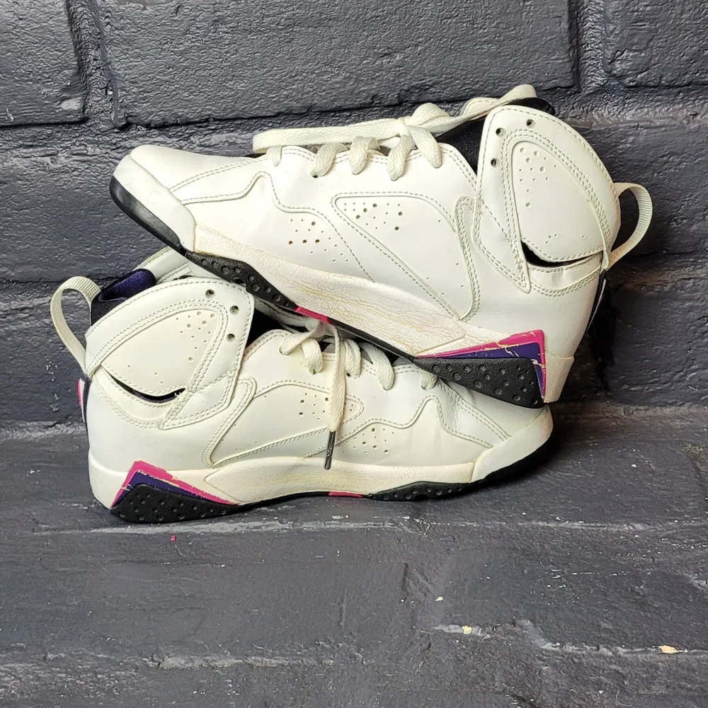 Air Jordan 7 Retro GS White Fireberry US SZ 5Y 442960 117